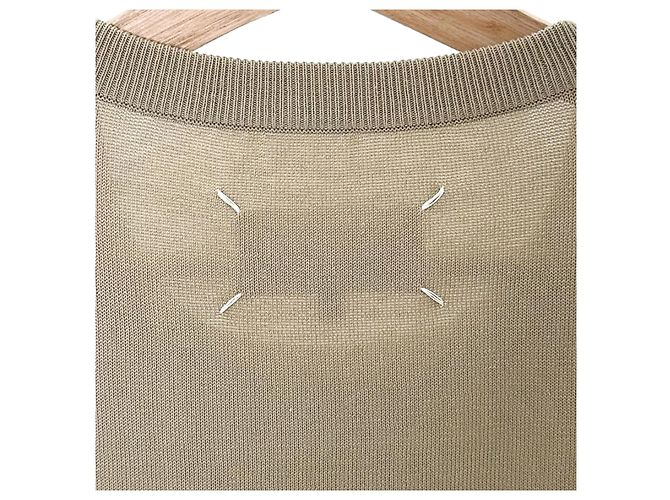 Maison Martin Margiela Maison Margiela Herren T-Shirt mit Taschenpatch Beige Braun - Ansicht 5