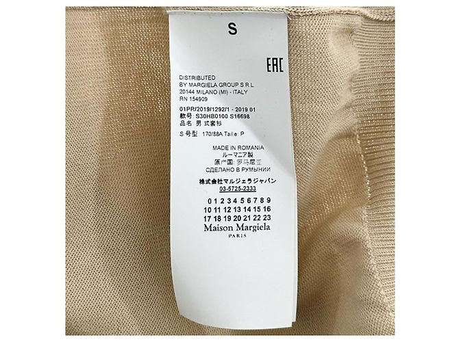 Maison Martin Margiela Maison Margiela Herren T-Shirt mit Taschenpatch Beige Braun - Ansicht 6