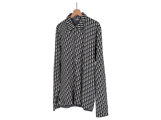Dior Camicia in maglia oversize in gabardine jacquard obliqua nera Nero - vista 2
