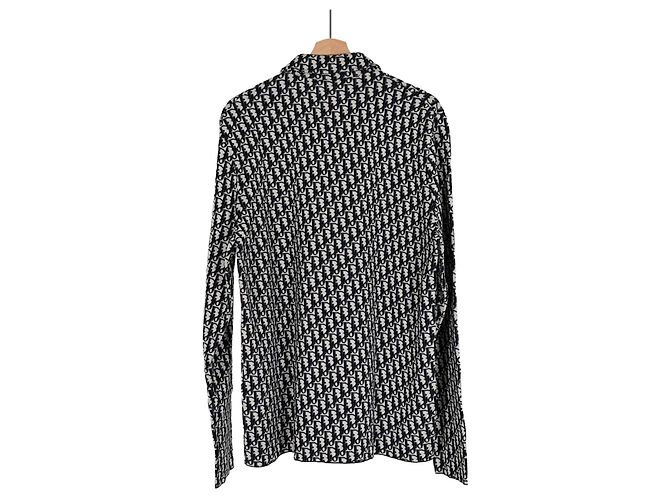 Dior Camicia in maglia oversize in gabardine jacquard obliqua nera Nero - vista 4