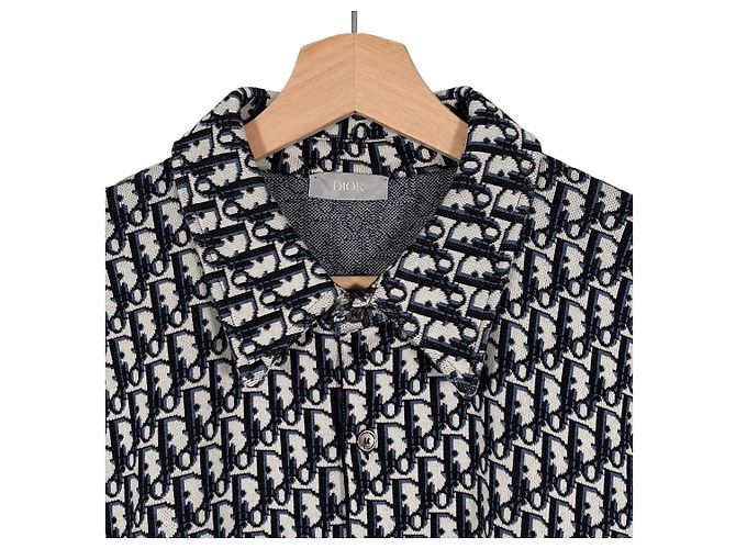Dior Camicia in maglia oversize in gabardine jacquard obliqua nera Nero - vista 5