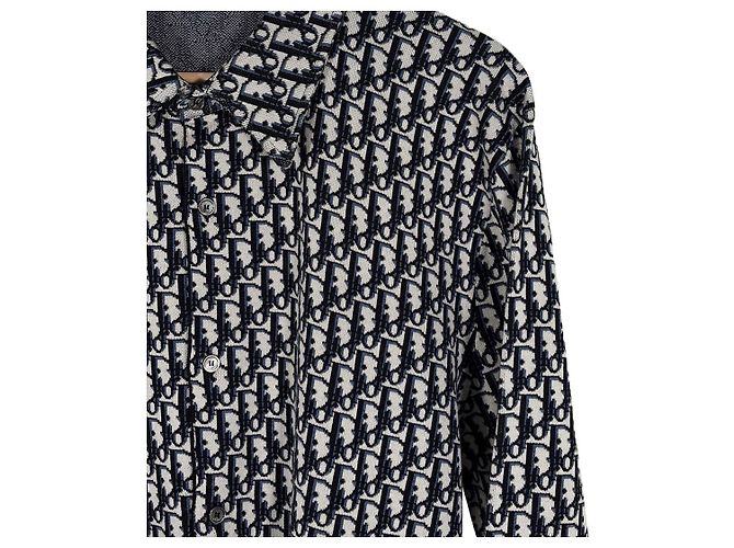 Dior Camicia in maglia oversize in gabardine jacquard obliqua nera Nero - vista 6