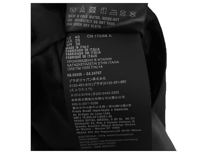 Prada Falda Mini Re-Nylon Negra Big Triangle Logo de Lujo Biarr para Mujeres Negro - vista 14