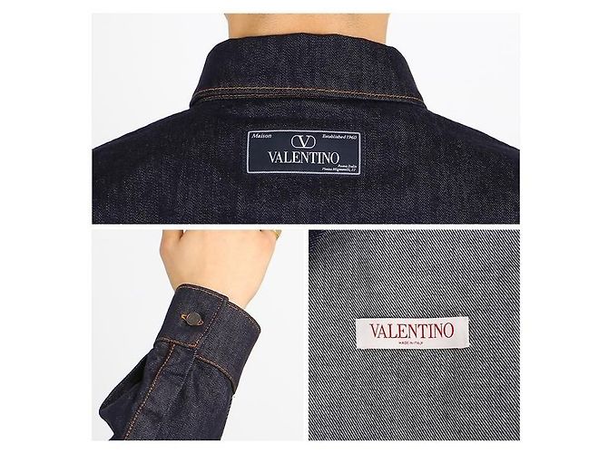 Valentino Chemise en denim brodée avec logo - vue 13