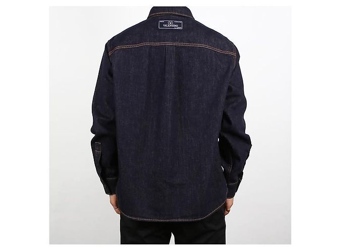Valentino Chemise en denim brodée avec logo - vue 4