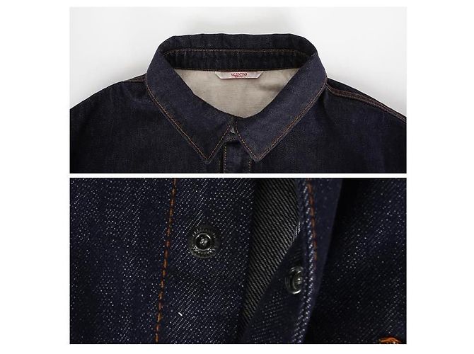 Valentino Chemise en denim brodée avec logo - vue 5