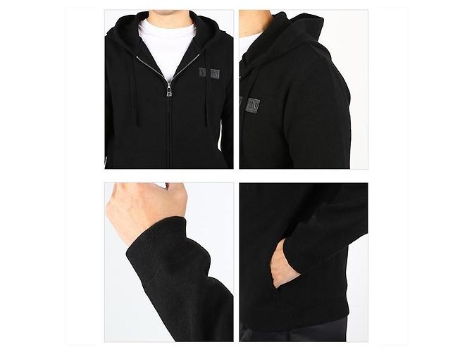 Valentino Cashmere Hoodie mit VLTN Logo-Patch Schwarz - Ansicht 3