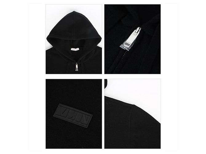 Valentino Cashmere Hoodie mit VLTN Logo-Patch Schwarz - Ansicht 4