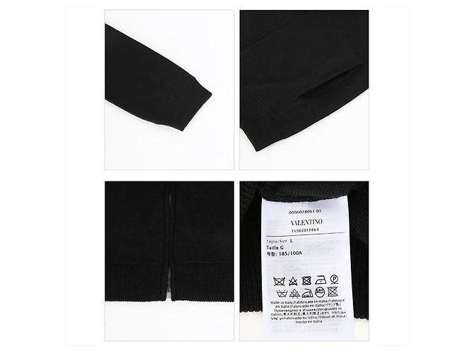 Valentino Cashmere Hoodie mit VLTN Logo-Patch Schwarz - Ansicht 5