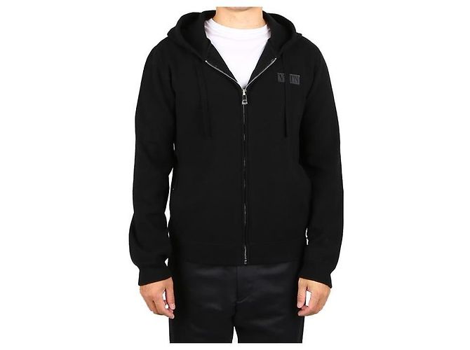 Valentino Cashmere Hoodie mit VLTN Logo-Patch Schwarz - Ansicht 7