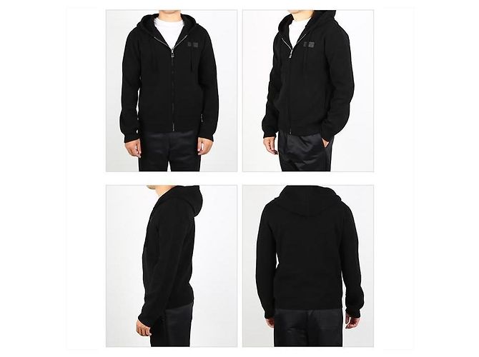 Valentino Cashmere Hoodie mit VLTN Logo-Patch Schwarz - Ansicht 8