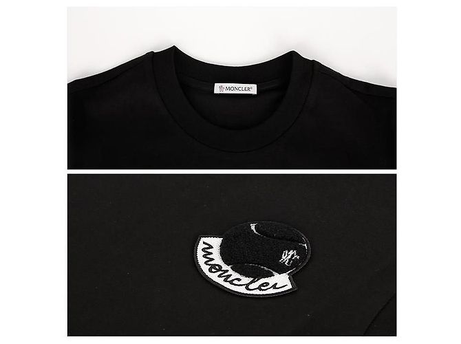 Camiseta de manga curta com logo Moncler Preto - vista 12