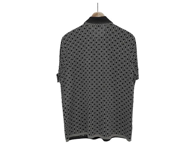 Hermès Camiseta de algodão com colarinho PK para homens, cinza - vista 4