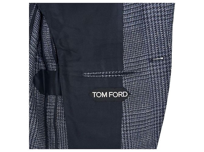 Tom Ford Men's Wool Silk Glen Check Single Breasted Blazer Jacket Brown - view 8