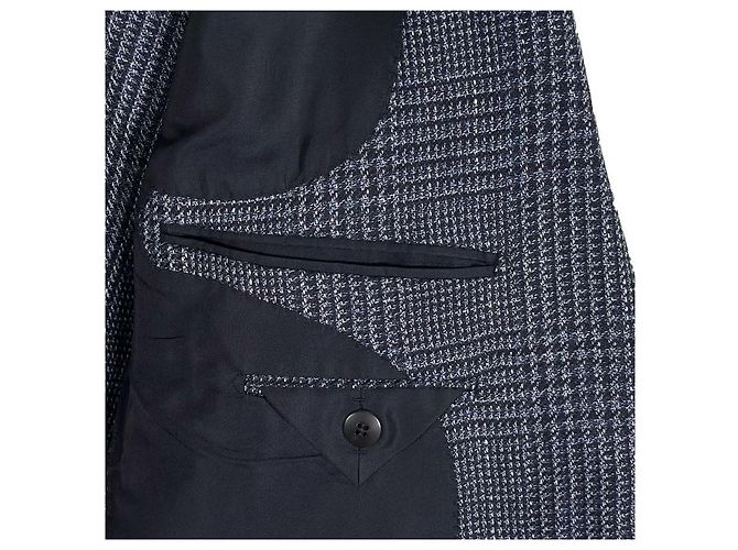 Tom Ford Men's Wool Silk Glen Check Single Breasted Blazer Jacket Brown - view 9
