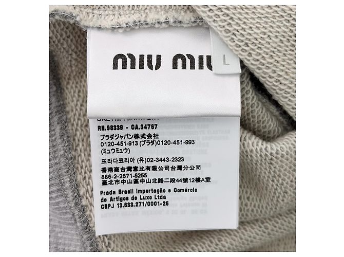 Miu Miu Luxuriöses Biar Oversized Sweatshirt mit Reißverschlusskragen Grau Braun - Ansicht 10