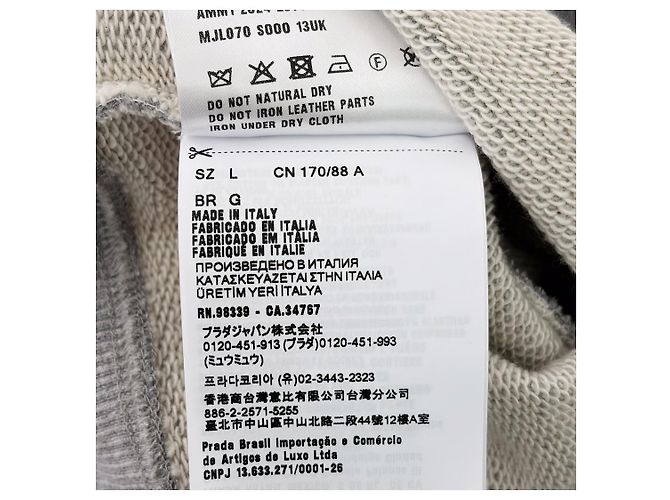 Miu Miu Luxuriöses Biar Oversized Sweatshirt mit Reißverschlusskragen Grau Braun - Ansicht 11