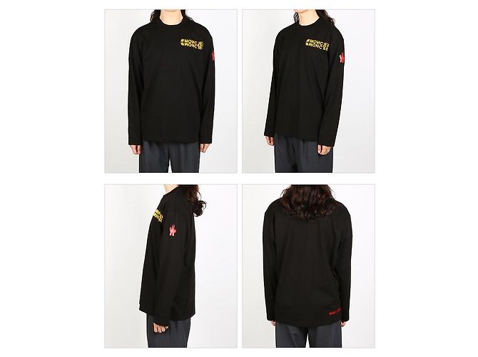 Langarm-T-Shirt mit Moncler Grenoble-Logo Schwarz - Ansicht 2