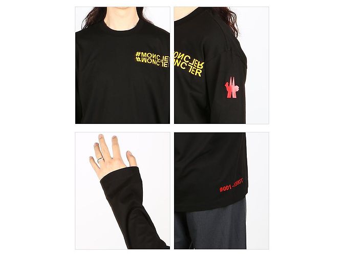 Langarm-T-Shirt mit Moncler Grenoble-Logo Schwarz - Ansicht 3