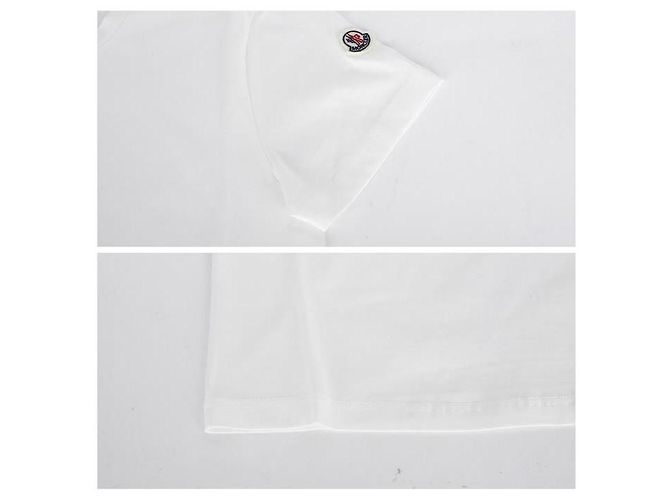 Camiseta de manga curta com patch logo Moncler - Off White Branco - vista 6