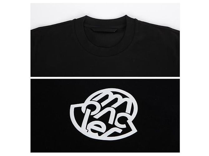 Moncler Logo T-Shirt mit kurzen Ärmeln Schwarz - Ansicht 5