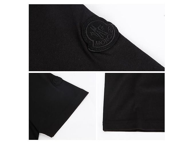 Moncler Logo T-Shirt mit kurzen Ärmeln Schwarz - Ansicht 6