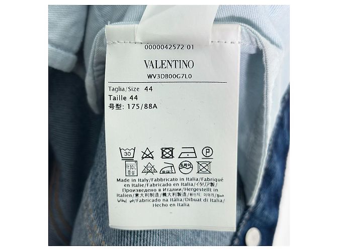 Giacca in denim con grande logo e doppia tasca Carpi per uomo Valentino Blu - vista 11