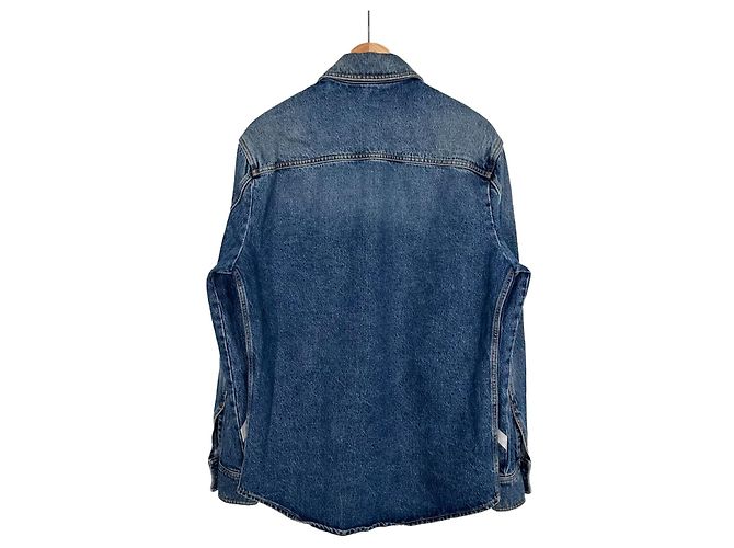 Giacca in denim con grande logo e doppia tasca Carpi per uomo Valentino Blu - vista 5