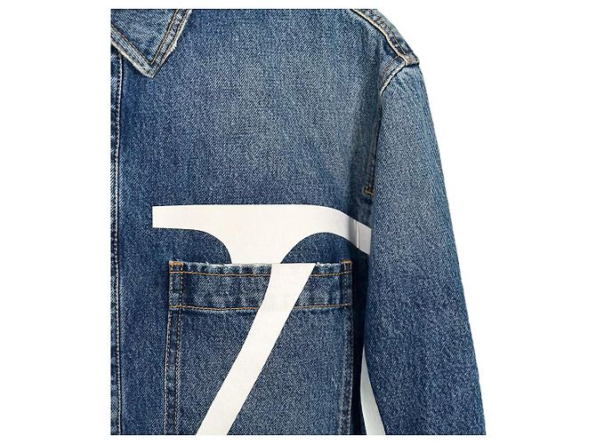 Giacca in denim con grande logo e doppia tasca Carpi per uomo Valentino Blu - vista 7