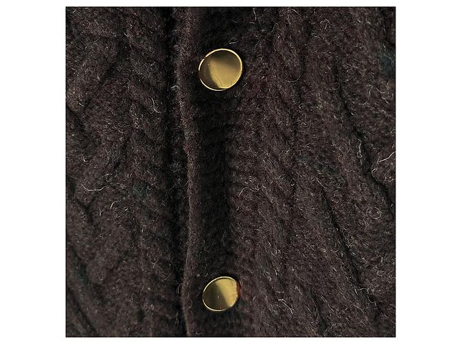 Bottega Veneta Goldmetall Lana Wolle Häkelstrickjacke Taeyeon Braun - Ansicht 4