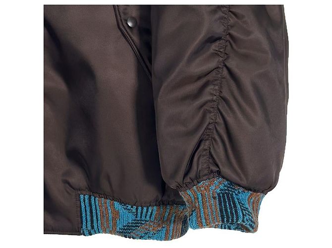 Prada Jaqueta bomber de malha com bolso de nylon e logo triangular Raf Simons marrom - vista 7