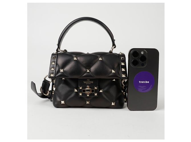 Valentino Candy Stud Mini Top Handle Tote Schultertasche Schwarz - Ansicht 11