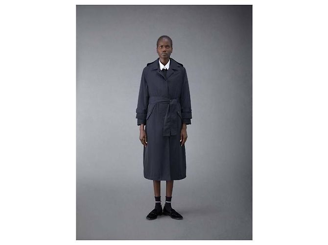 Thom Browne Poly-Twill-Mantel Schwarz - Ansicht 4