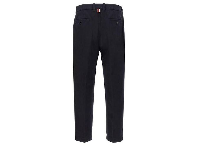 Thom Browne Pantaloni utility in twill di cotone Blu - vista 5