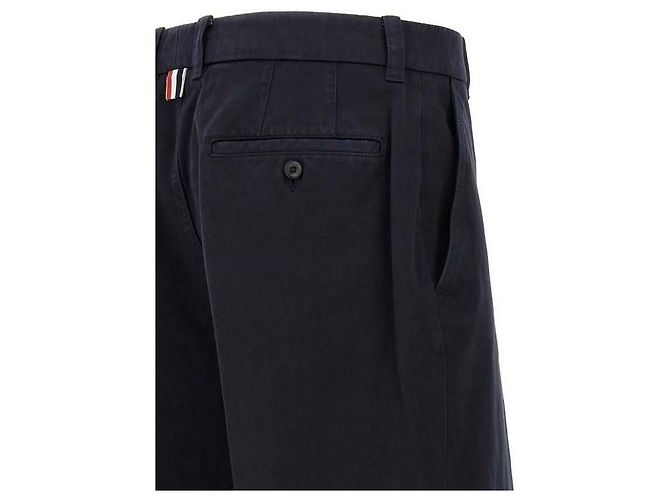 Thom Browne Pantaloni utility in twill di cotone Blu - vista 7