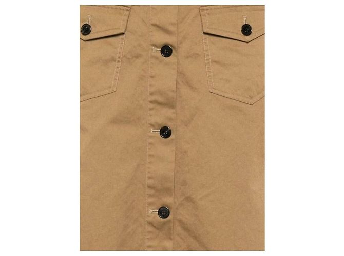 Saint Laurent Gonna Midi in Cotone Sergé - vista 5