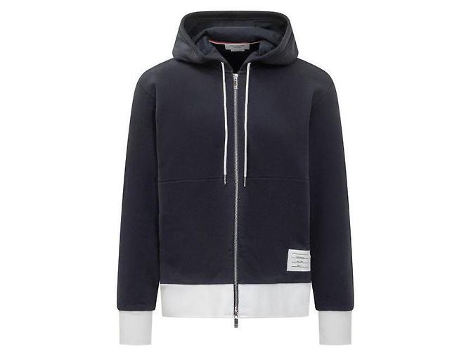 Thom Browne Klassische Jersey-Zip-Hoodie Blau - Ansicht 4