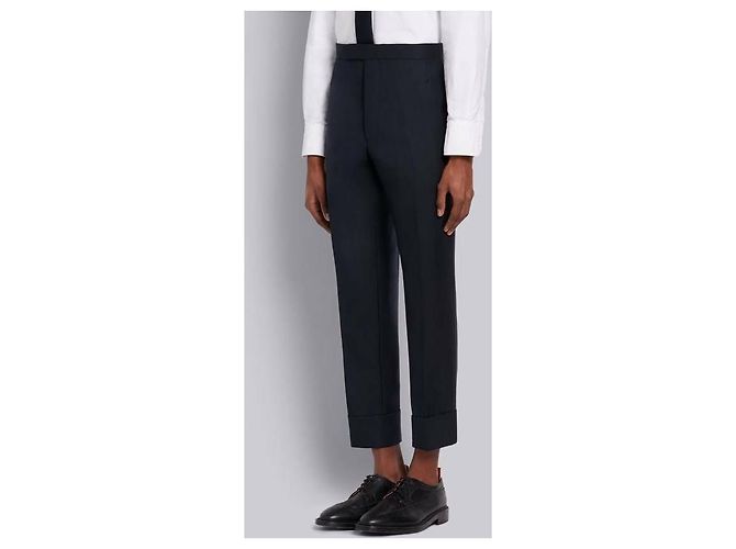 Thom Browne Classic Fit RWB Tab Super Twill Wool Backstrap Pants - view 5