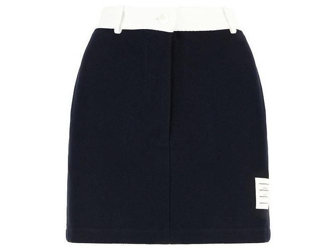 Thom Browne Falda Mini de Twill Técnico Azul - vista 4