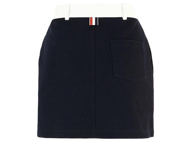 Thom Browne Falda Mini de Twill Técnico Azul - vista 5