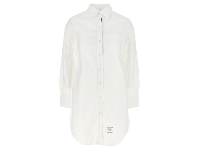 Thom Browne Abito Camicia Oxford con Tagli Bianco - vista 4