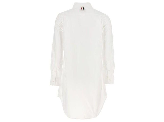 Thom Browne Abito Camicia Oxford con Tagli Bianco - vista 5