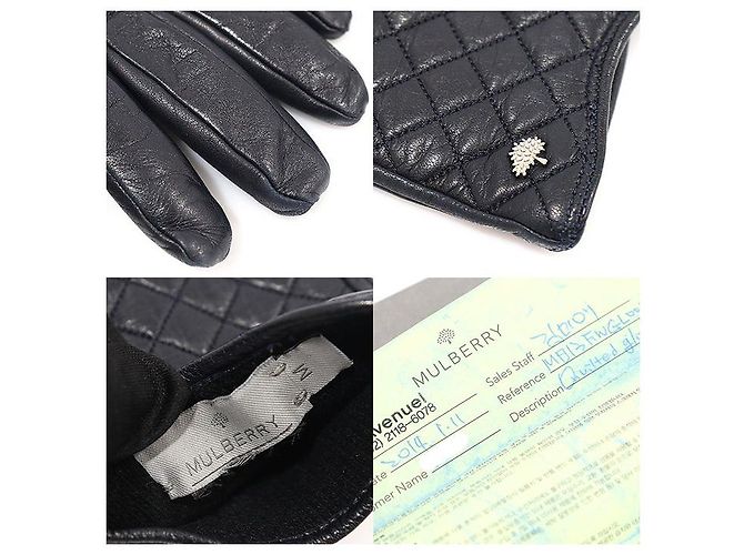 Mulberry Luvas de couro acolchoadas para mulheres azul marinho escuro - vista 7