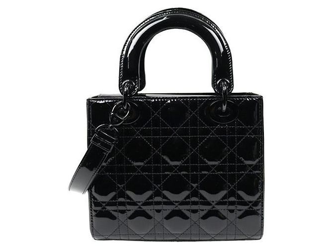 Dior Bolso de mujer negro de charol - vista 3