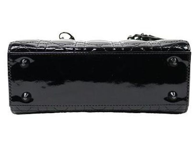 Dior Bolso de mujer negro de charol - vista 4