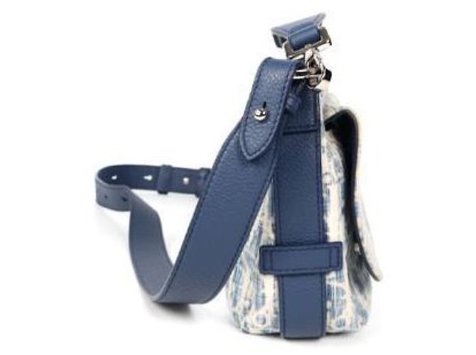 Saddle Dior Borsa a sella obliqua blu cielo - vista 2