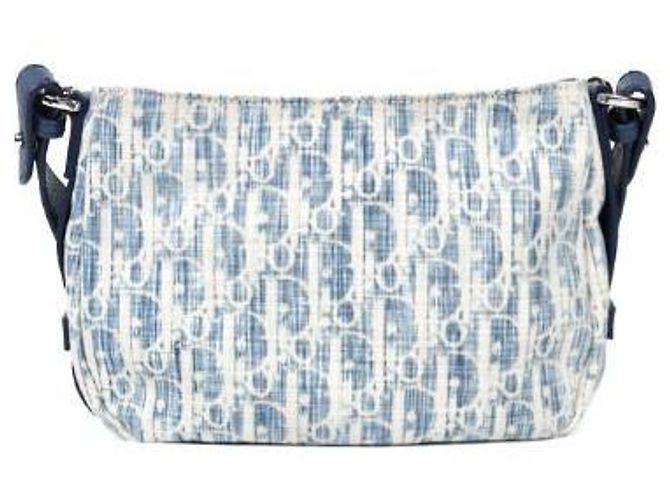 Saddle Dior Borsa a sella obliqua blu cielo - vista 3