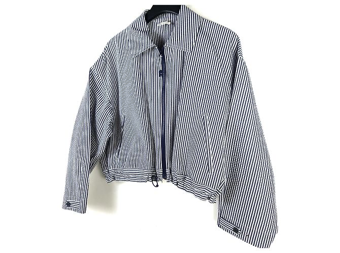 Hermès Gestreifte Blousonjacke Blau - Ansicht 2