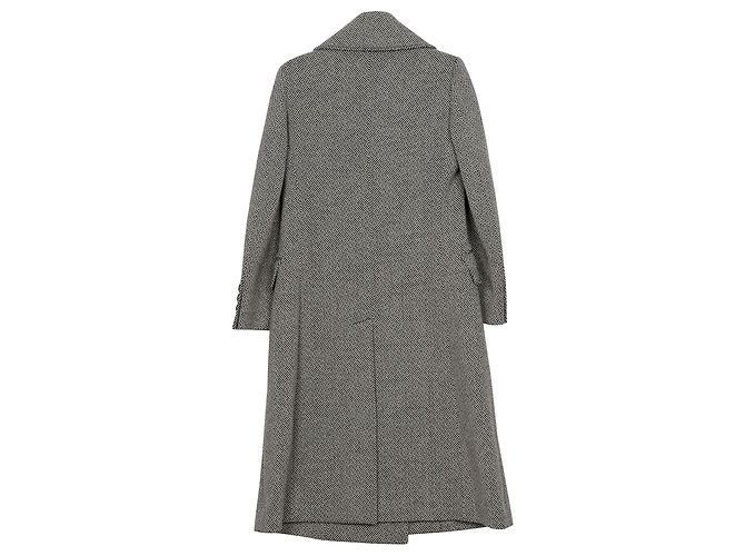 Burberry Herringbone Tailored Coat Size Black - view 2