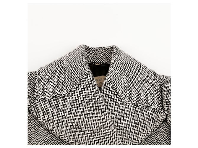 Burberry Herringbone Tailored Coat Size Black - view 5